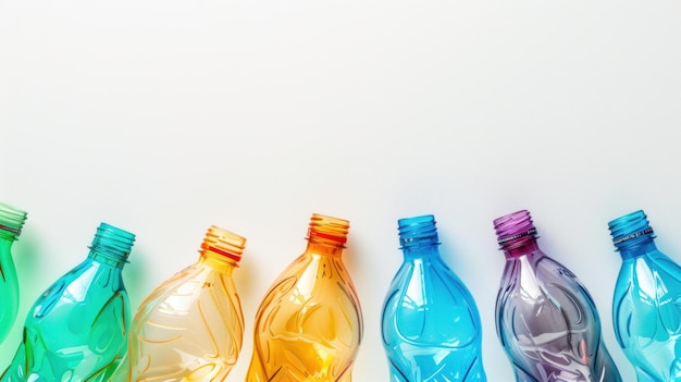 used drink bottles on a white background