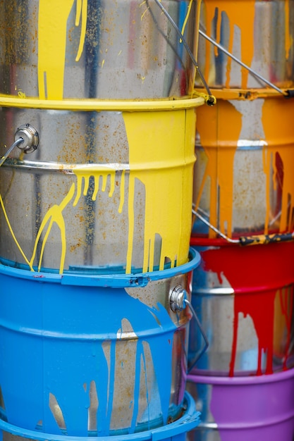 The used paint cans.