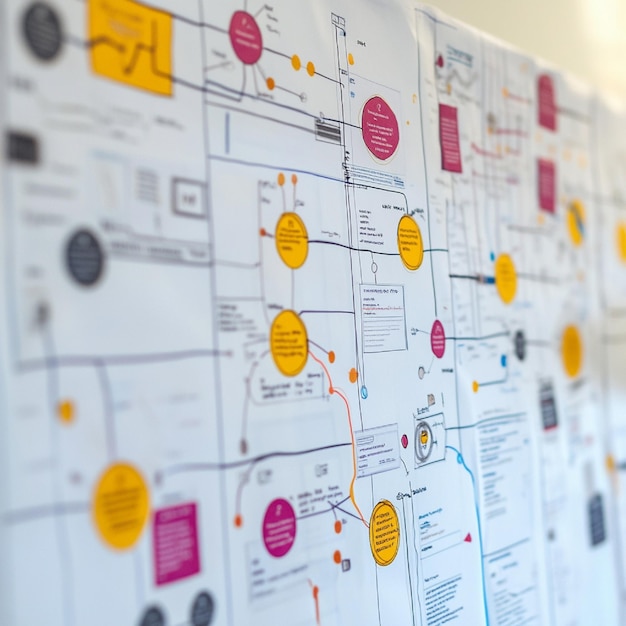 User journey map with pain points and areas for improvement