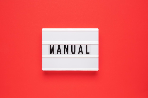 User Manual intended to assist users in using a particular product service or application text on lightbox