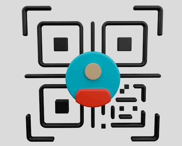 user qr code icon 3d render.