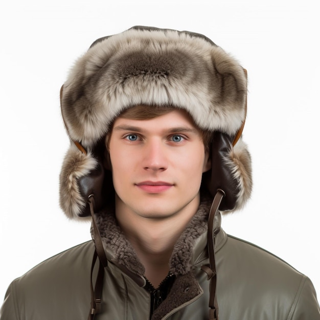 Ushanka with white background high quality ultra hd