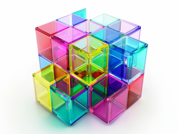 Using cubes as a geometric background for an abstract 3D render