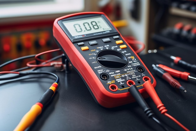 Photo using a multimeter to diagnose a circuit