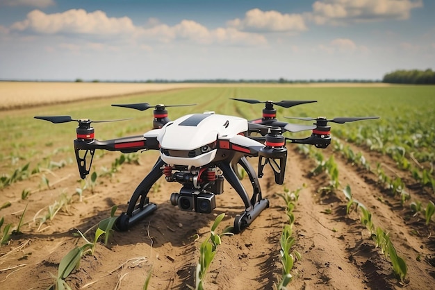 Using quadcopters in crop fields Ai generative