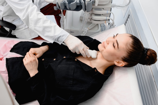 using Ultrasound to check the thyroid gland