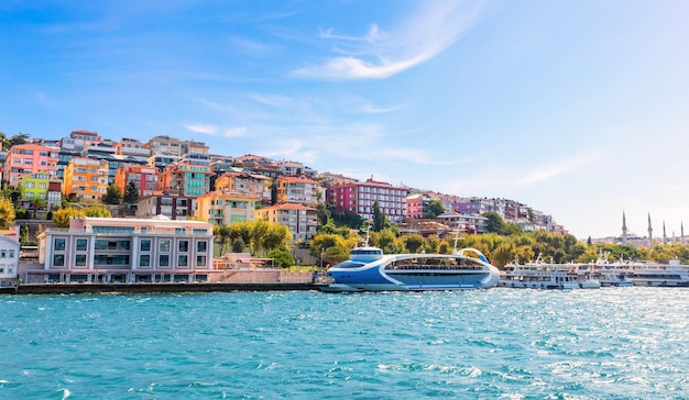 Uskudar pier view from the Bosphorus Istanbul