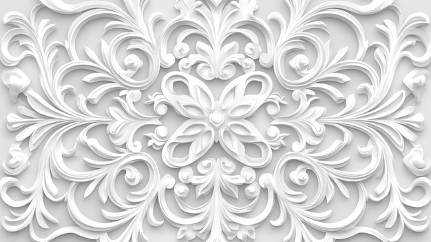 Photo utilize modern materials and technology to create stencil pattern ornaments for interior decor and use white backgrounds for walls and ceilings