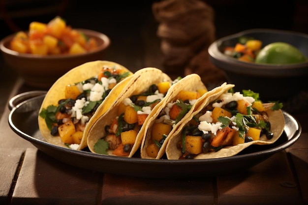 utternut squash and black bean tacos