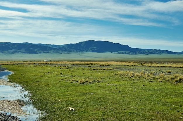 Uureg Nuur Lake, saline lake in an endorheic basin in western Mongolia.