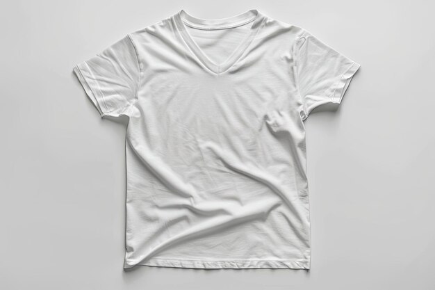 Photo v neck white t shirt mockup