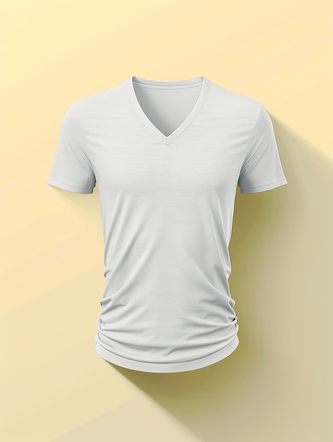 Photo v neck white t shirt mockup