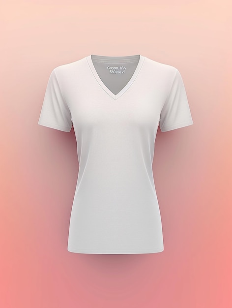 Photo v neck white t shirt mockup