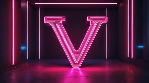 V neon letter