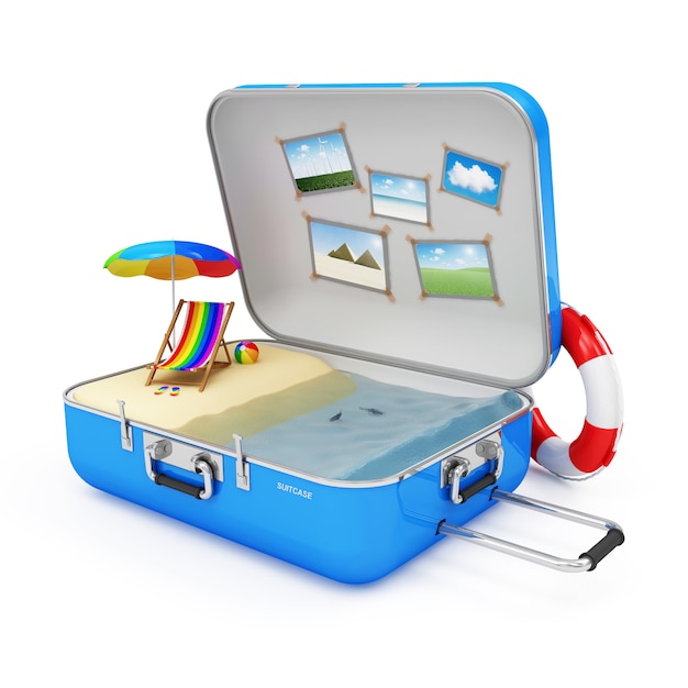 Vacation Concept Piece of Paradise in Suitcase