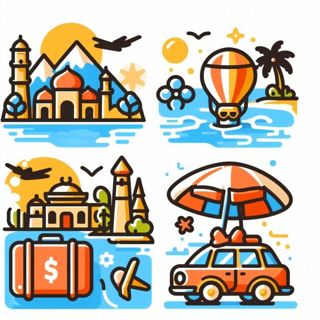 Photo vacation and travel themed simple vector