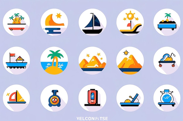 Photo vacation vector icon illustration of vacation and tourism iconset