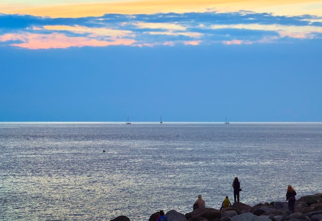 Vacationers on the shore of the Black Sea