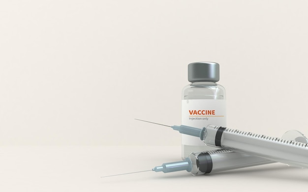 Photo vaccine 3d rendering