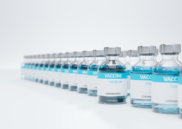 Vaccine bottle isolated on white background 3d illustration