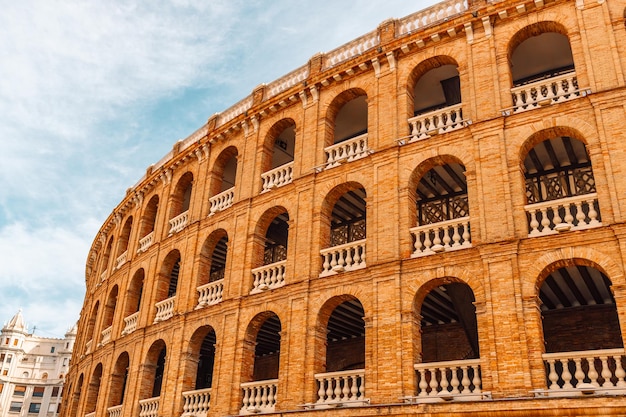 Valencia Spain October 15 2022 Plaza de Toros de Valencia arena in Valencia Spain on a sunny summer day