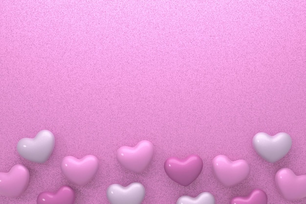 Valentine background design 3D rendering