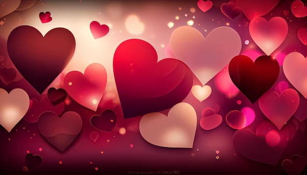 Valentine background with hearts