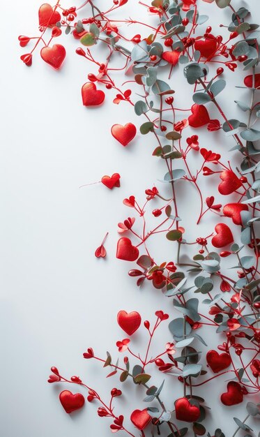 valentine celebration day various decoration symbolizing love and plain background Generate AI