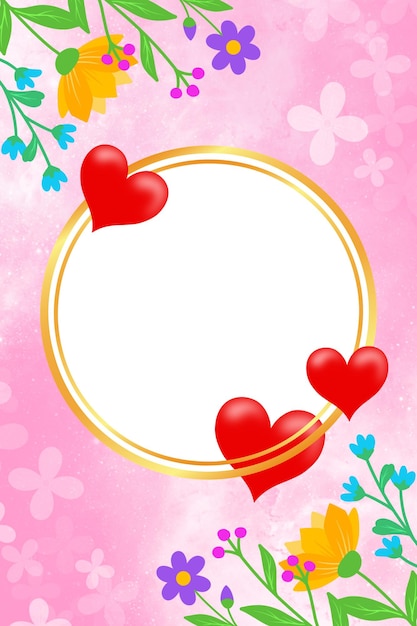 Valentine Circle Frame Background