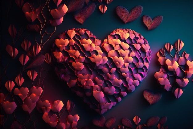 Valentine day background generative creative digital illustration painting