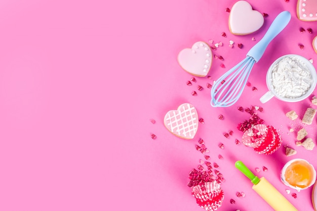 Valentine day baking background