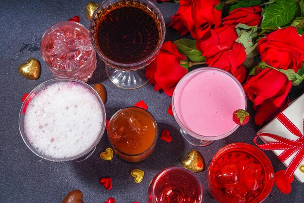 Valentine day cocktail bar background