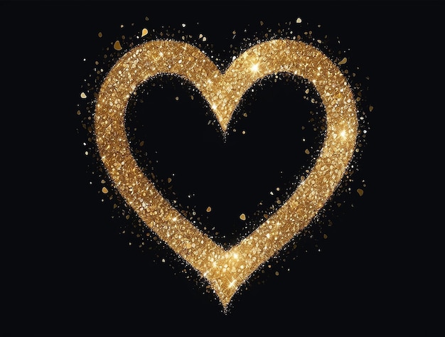 Photo valentine day gold glitter shiny heart