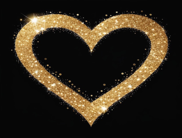 Photo valentine day gold glitter shiny heart