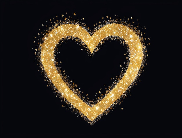 Photo valentine day gold glitter shiny heart