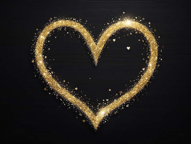 Valentine day gold glitter shiny Heart