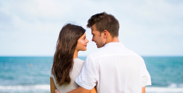 In valentine day Young couple at outdoors