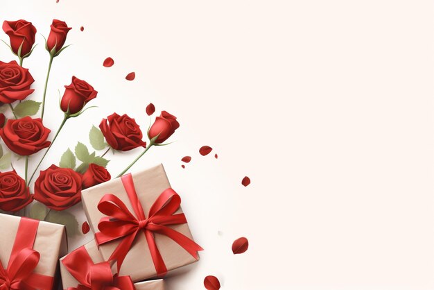 Valentine Gift Boxes on White Background