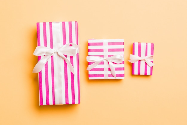 Valentine gift boxes with white bows