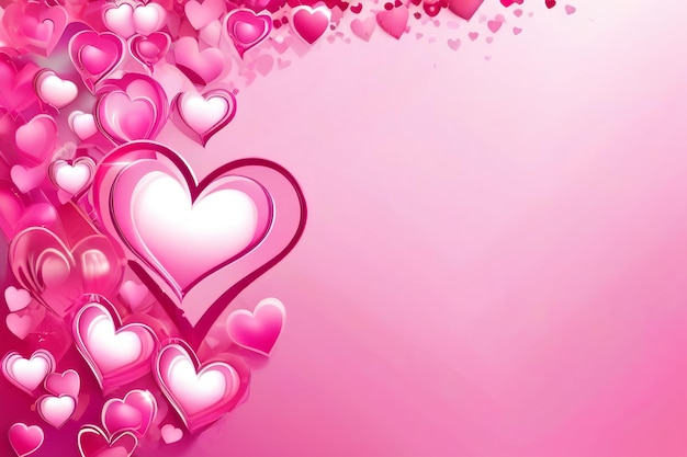 Valentine Hearts Pink Background