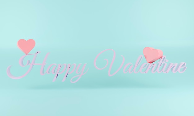 Valentine's day in 3d letters. Concept of dating and love on Valentine's Day. 3d illustration