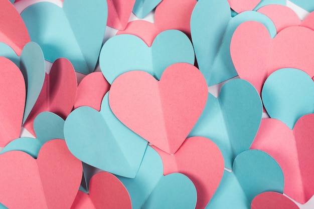 Valentine's Day background made of paper hearts