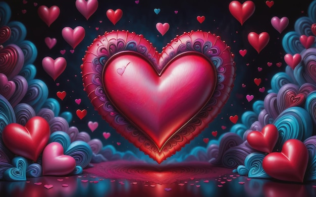 Valentine's day background with hearts