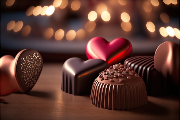 Valentine's day chocolates love valentine's day shiny background