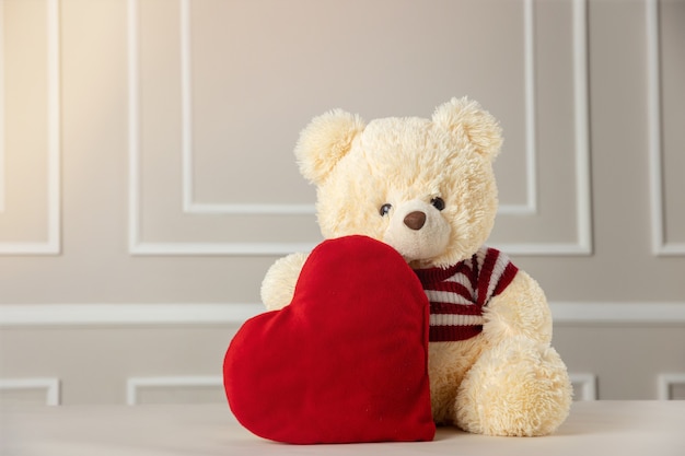 Valentine's day, Cute Stuffed bear holding heart,