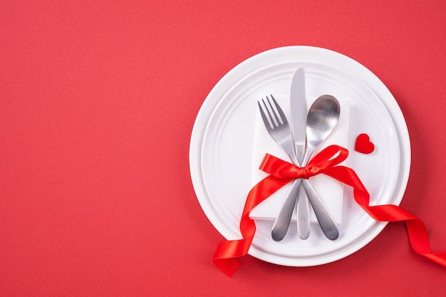 Valentine's Day design concept - Romantic tableware for a romantic meal