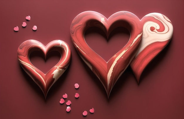 Valentine's Day Gift Hearts Love Romance on beautiful romantic background Generated AI