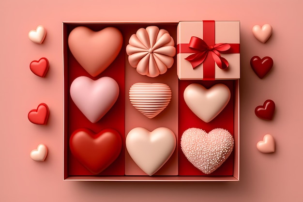 Valentine's Day, love heart, romance, love letter, gifts, concept, 3d rendering