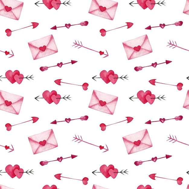 Valentine's Day watercolor pattern