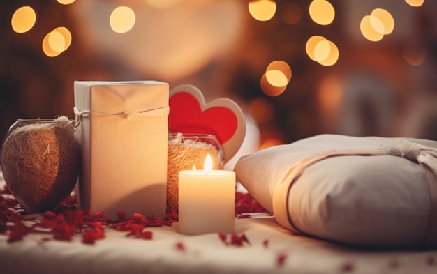 For Valentine's Day a zen and romantic atmosphere for a moment of relaxation in a spa or at home